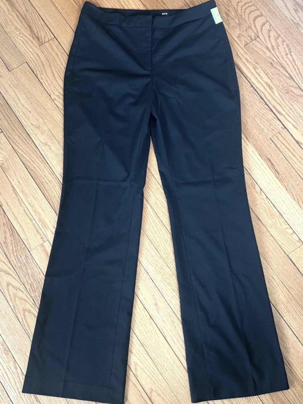 NWOT Women's Hugo Boss Holy-Allee 3 Black Pants Lightweight No Pockets 10 (34"L)